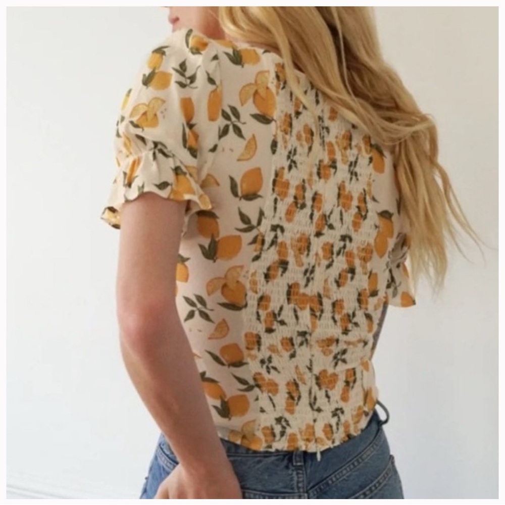 Reformation Develan Lemon Print Women's Top 0